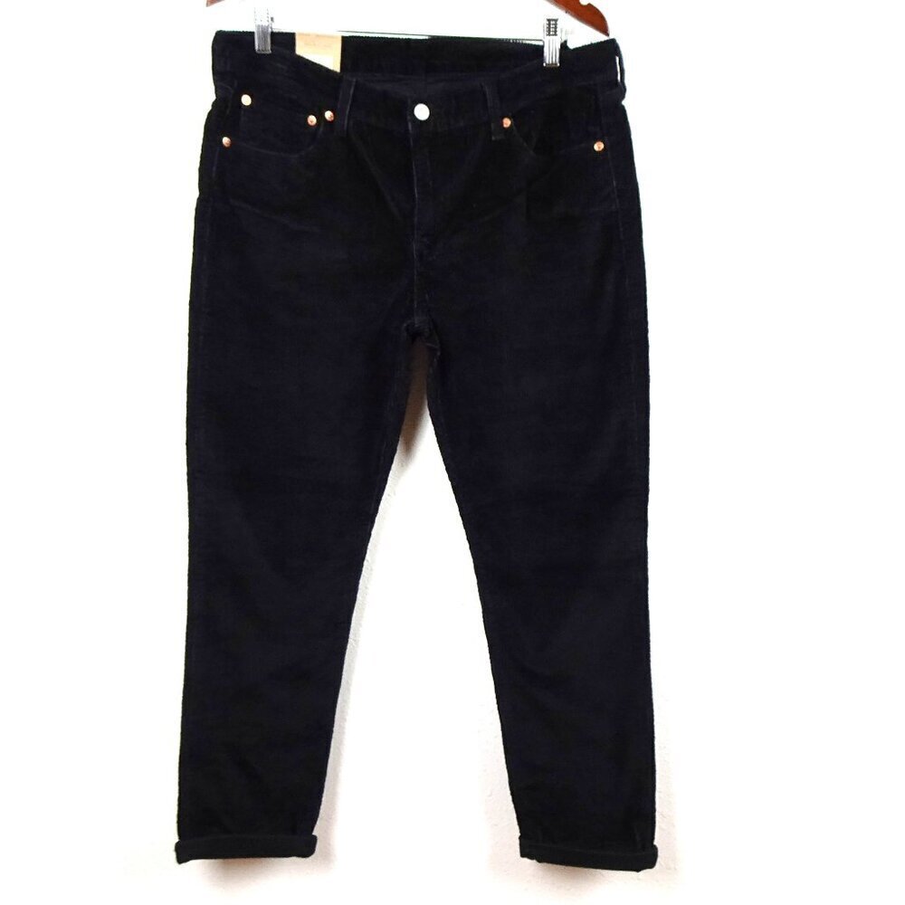 Levi's Corduroy Jeans Women's Size 32x30 Black Cords Tapered Boyfriend